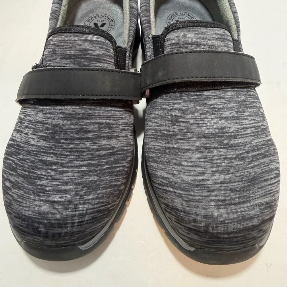 Anodyne No. 11 Sport Trainer Womens 7W Wide Gray Black Comfort Walking Shoes
